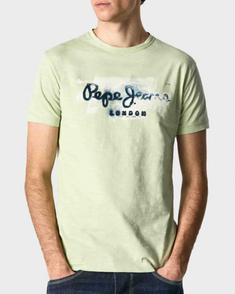 PEPE JEANS GOLDERS N PAINT EFFECT T-SHIRT WITH LOGO - PM508105