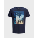 JACK AND JONES MEN'S T-SHIRT - 12207347 - ΜΠΛΕ