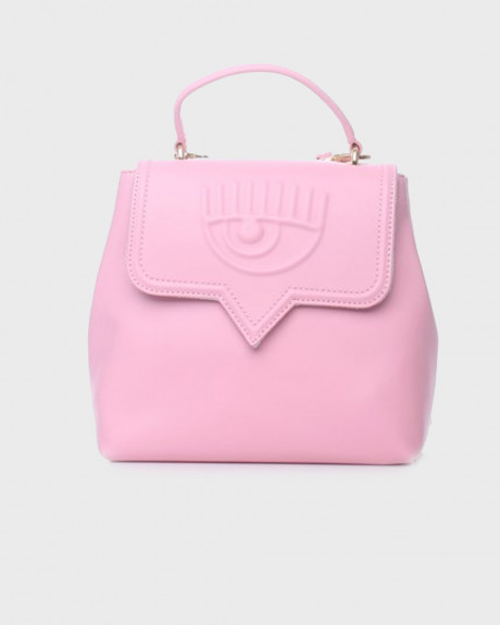 CHIARA FERRAGNI WOMEN'S eco-leather backpack with embossed logo and logo patch on the back - 72SB4BAA