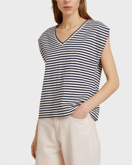 TOM TAILOR ΓΥΝΑΙΚΕΙΑ ΜΠΛΟΥΖΑ 202 V-NECK WITH SHO - 1030170