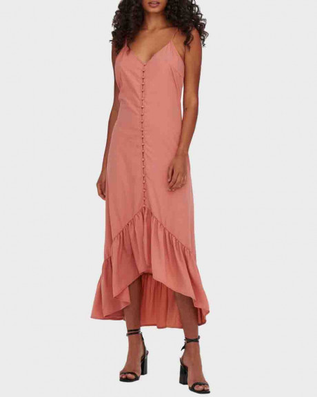ONLY BUTTON AND FRILL DETAILED MAXI DRESS - 15255501