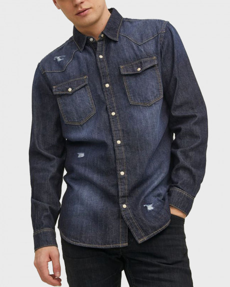 JACK & JONES RIGID DENIM SHIRT - 12188543