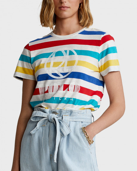 Polo Ralph Lauren Striped Logo Crewneck T-Shirt - 211856642001