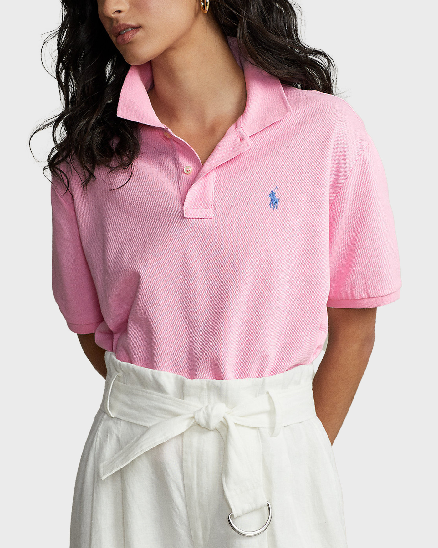 Polo Ralph Lauren Cotton Cropped Boxy Fit Polo Shirt - 211863280001 -  