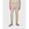 BOSS TAPERED-FIT TROUSERS IN MICRO-PATTERNED STRETCH COTTON PERIN- 50473549 - ΑΣΠΡΟ