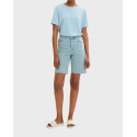 Tom Tailor Bermuda Shorts Made Of Recycled Cotton With Fringes - 1031402 - ΜΠΛΕ