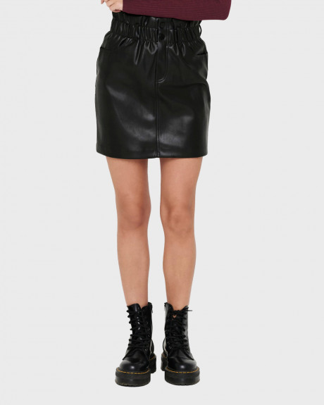 ONLY LEATHER LOOK SKIRT - 15206801