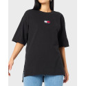 Tommy Jeans Γυναικείο T-Shirt Tjw Oversized Badge Slit - DW0DW13836 - ΜΑΥΡΟ
