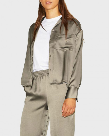 JACK & JONES XX ΓΥΝΑΙΚΕΙΟ ΠΟΥΚΑΜΙΣΟ JXEVA SATIN SHIRT - 12200160
