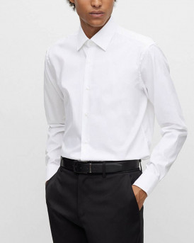 BOSS MEN'S SHIRT EASY-IRON COTTON POPLIN H-JOE - 50479943 - WHITE