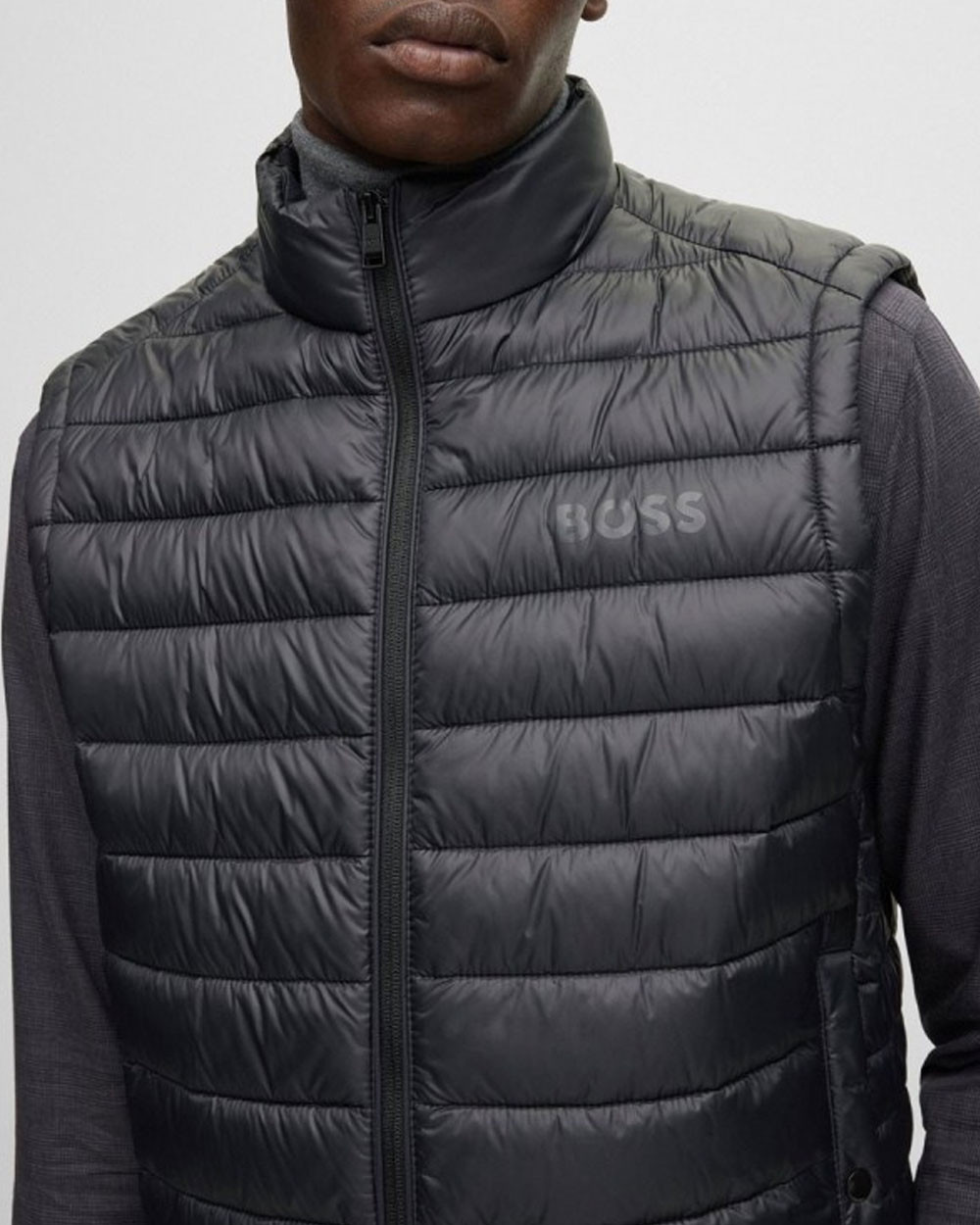 BOSS ANΔΡΙΚΟ ΓΙΛΕΚΟ CALANO PACKABLE DOWN GILET WITH TONAL LOGO
