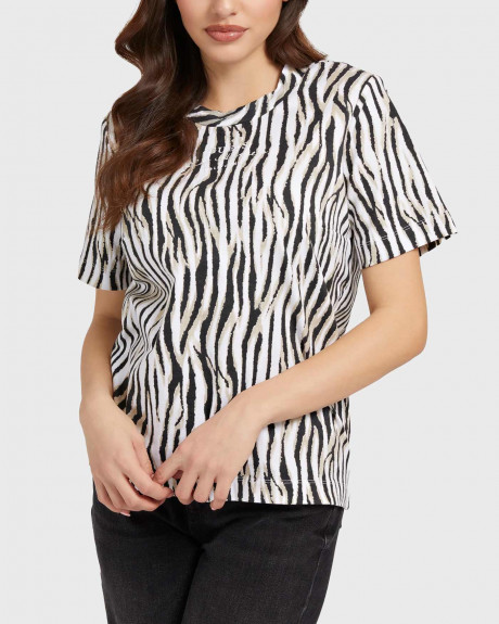 Guess Γυναικείο Zebra T-Shirt - W2YI43K8FQ0