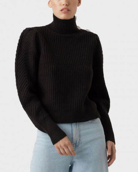 VERO MODA ΓΥΝΑΙΚΕΙΟ ΠΟΥΛΟΒΕΡ NECK BUTTON PULLOVER - 10270914