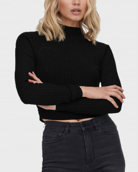 ONLY WOMEN'S KNIT Ella L/S Cropped Pullover Knt - 15237835 - BLACK