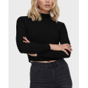 ONLY WOMEN'S KNIT Ella L/S Cropped Pullover Knt - 15237835 - BLACK