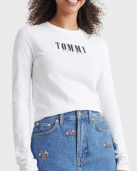Tommy Jeans Γυναικεία Μπλούζα - DW0DW14379 - ΑΣΠΡΟ