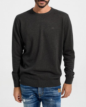 TOM TAILOR ΑΝΔΡΙΚΟ ΠΛΕΚΤΟ BASIC CREW NECK  - 1012819 - ΑΝΘΡΑΚΙ