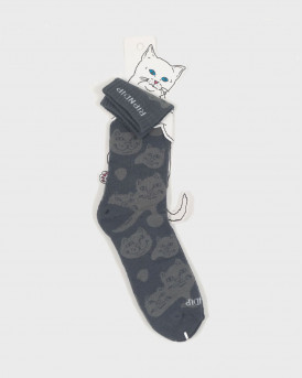 RIP N DIP ANΔΡΙΚΕΣ ΚΑΛΤΣΕΣ MANY FACES SOCKS IN CHARCOAL - RND9627 - ΓΚΡΙ