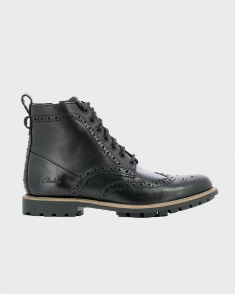 CLARKS ΜΕΝ'S BOOTS WestcombeLimit Black Leather - 26169125