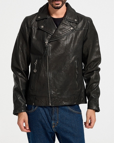 Superdry Ανδρικό Δερμάτινο Μπουφάν Vintage Biker Jacket - M5011433A