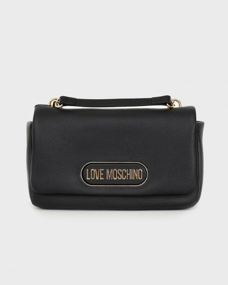 LOVE MOSCHINO WOMEN'S SHOULDER BAG WITH METALLIC LOGO - JC4401PP0FKP0