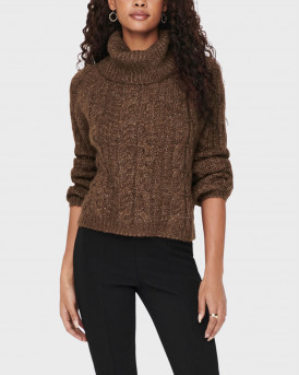 ONLY  WOMEN'S KNIT PULLOVER - 15268011 - BROWN