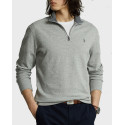 POLO RALPH LAUREN ΑΝΔΡΙΚΗ ΜΠΛΟΥΖΑ Luxury Jersey Quarter-Zip Pullover - 710812963002 - ΓΚΡΙ
