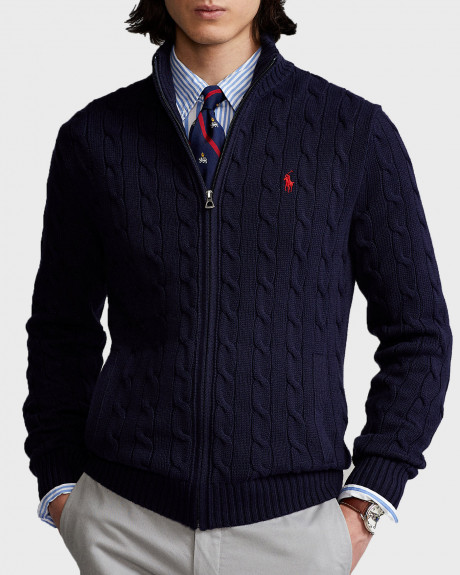 POLO RALPH LAUREN ΜΕΝ'S CARDIGAN Cable-Knit Cotton Full-Zip Jumper - 710860350001