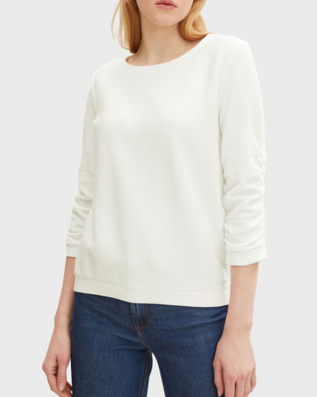 TOM TAILOR WOMEN'S Textured sweatshirt - 1021114