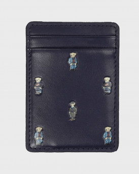Polo Ralph Lauren Bear Leather Magnetic Card Case - 405877123001 - ΜΠΛΕ