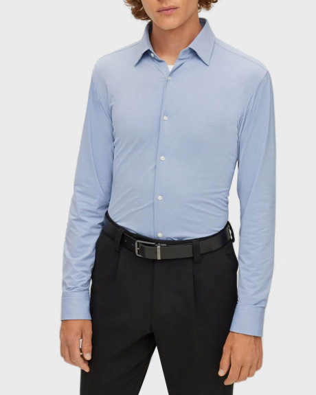 BOSS ANΔΡΙΚΟ ΠΟΥΚΑΜΙΣΟ REGULAR-FIT SHIRT IN MICRO-STRUCTURED PERFORMANCE-STRETCH JERSEY - 50478745 
