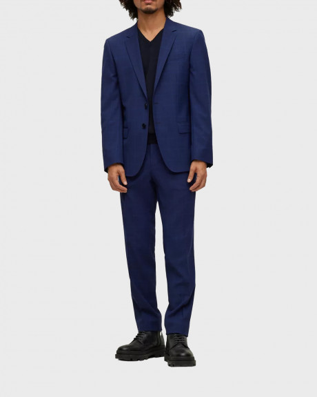 Hugo Ανδρικό Κοστούμι Slim-Fit In Performance Stretch Checked Fabric Henry Getli - 50475920