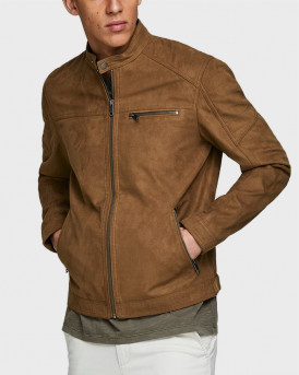 JACK & JONES P.U. JACKET CLASSIC BIKER - 12147218 - ΚΑΦΕ SUEDE