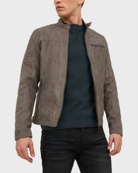 JACK & JONES P.U. JACKET CLASSIC BIKER - 12147218 - ΓΚΡΙ