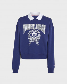 Tommy Jeans Γυναικείο Varsity Polo Φούτερ - DW0DW14868 - ΜΠΛΕ