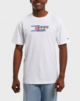 TOMMY HILFIGER ΑΝΔΡΙΚΗ ΜΠΛΟΥΖΑ Jeans Chest Logo - DM0DM15670 - ΑΣΠΡΟ
