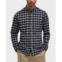 SELECTED ΜΕΝ'S FLANNEL SHIRT - 16074464 - BLACK