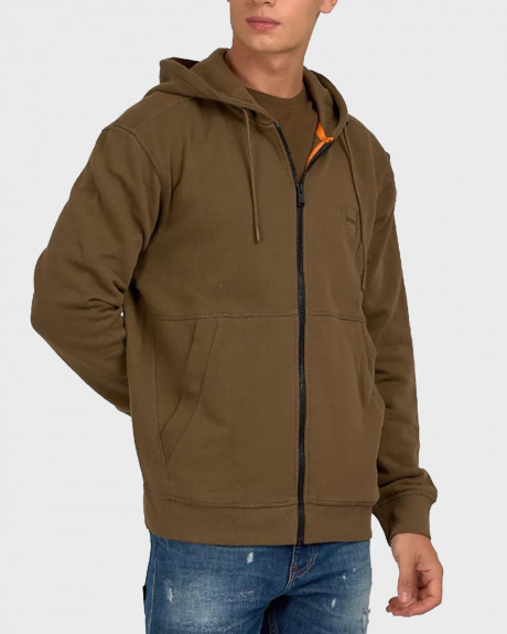 BOSS ΜΕΝ'S COTTON-TERRY ZIP-UP HOODIE WITH LOGO PATCH - 50477003