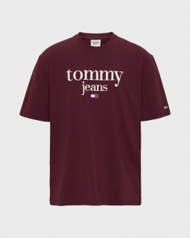 Tommy Hilfiger Ανδρικό T-shirt με Λογότυπο - DM0DM15002 - ΜΠΟΡΝΤΩ