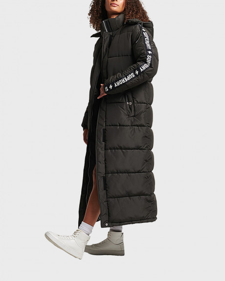 Superdry Long Padded Jacket With Hood And Logo Lettering - W5011394Α
