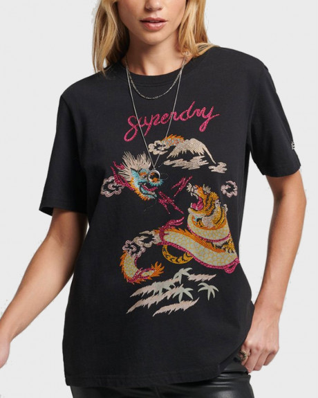 SUPERDRY WOMEN'S Rhinestone Japanese Graphic T Shirt - W1011024Α