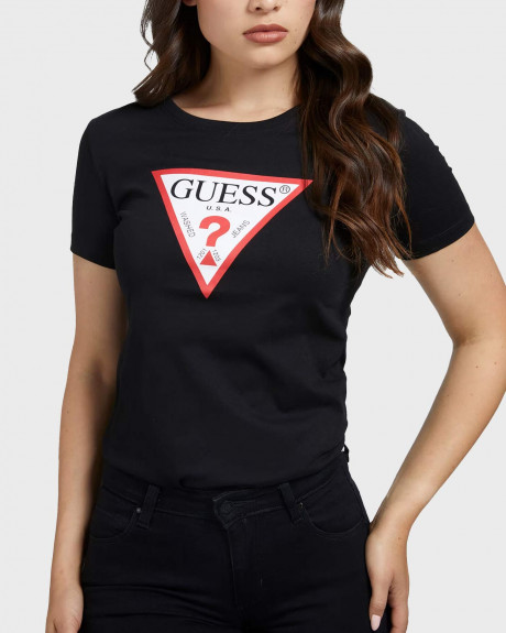 Guess Γυναικείο T-shirt With Triangle Logo - W1YI1BI3Z11
