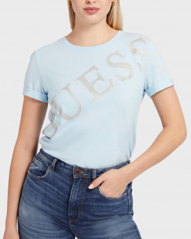 Guess Γυναικείο T-Shirt Με Λογότυπο - W3RI27JA914 - ΓΑΛΑΖΙΟ