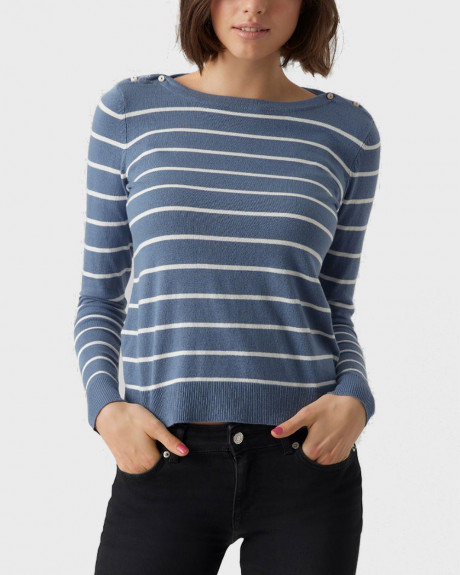 VERO MODA ΓΥΝΑΙΚΕΙΑ ΜΠΛΟΥΖΑ BOAT NECK REGULAR SLEEVES PULLOVER - 10277741
