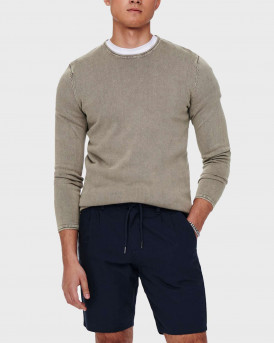 Only & Sons Ανδρικό Πουλόβερ Crew Neck Knitted Pullover - 22006806 - ΓΚΡΙ