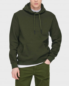 Only & Sons Men's Sweat Hoodie - 22018685 - OLIVE GREEN