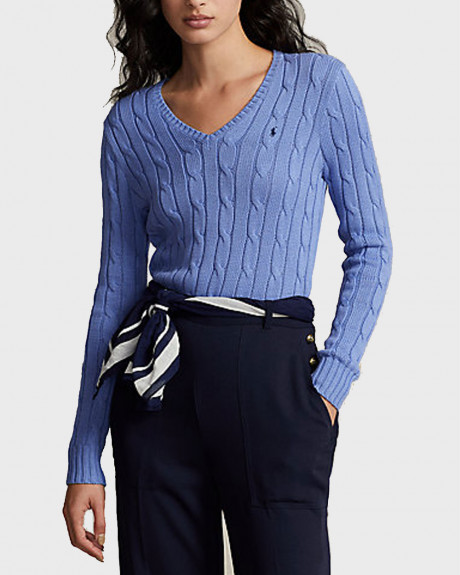 POLO RALPH LAUREN ΓΥΝΑΙΚΕΙΟ ΠΛΕΚΤΟ Cable-Knit Cotton V-Neck Jumper - 211891641002