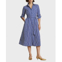Polo Ralph Lauren Belted Striped Cotton Shirtdress - 211891430001 - BLUE