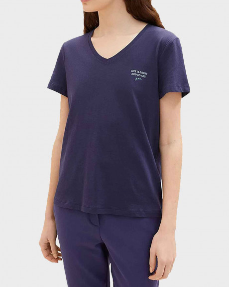TOM TAILOR 303 ΓΥΝΑΙΚΕΙO V-NECK T-SHIRT - 1035853