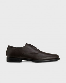 HUGO ANΔΡΙΚΟ ΠΑΠΟΥΤΣΙ GRAINED-LEATHER DERBY SHOES WITH EMBOSSED LOGO - 50470191 - ΚΑΦΕ